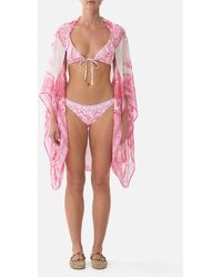 CAMILLA - Silk Chiffon Shrug Livin La Vida Rosa - Lyst