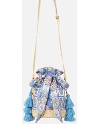 CAMILLA - Tie Top Bucket Bag With Tassels Ottoman Opulence - Lyst