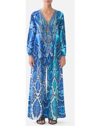 CAMILLA - Shirred Waist Pant The Sapphire Serpent - Lyst