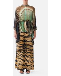 CAMILLA - Button Through Scarf Blouse A Wink To The Wild - Lyst