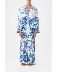 CAMILLA - Cropped Relaxed Shirt A Ceramic Garden - Lyst
