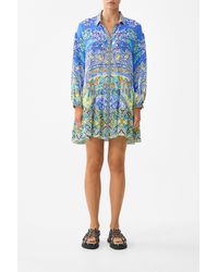 CAMILLA - Long Sleeve Tiered Short Dress Beneath The Andalusian Sun - Lyst