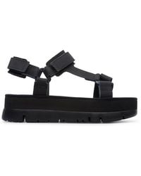 Camper - Black Leather Sandals - Lyst