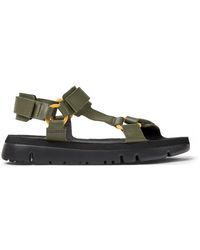 Camper - Green Leather Sandals - Lyst