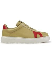 Camper - Beige And Blue Leather And Nubuck Sneakers - Lyst