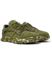 Camper - Green Leather And Textile Sneakers - Lyst