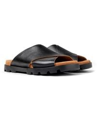 Camper - Black Leather Sandals - Lyst