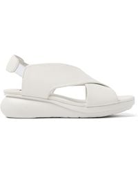 Camper - White Leather Sandals - Lyst