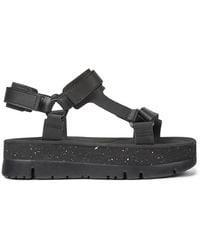 Camper - Black Leather Sandals - Lyst