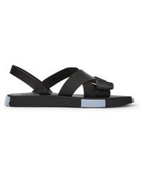 Camper - Black Leather And Recycled Pet Sandals - Lyst