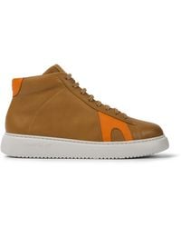Camper - Brown And Orange Leather Sneakers - Lyst