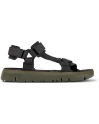 Camper - Black Leather Sandals - Lyst