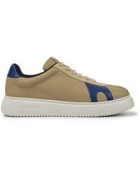 Camper - Beige And Blue Leather And Nubuck Sneakers - Lyst