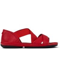Camper - Red Leather Sandals - Lyst