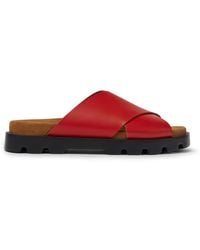 Camper - Rode Leren Sandalen - Lyst