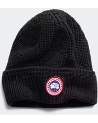 Canada Goose - Logo-appliquéd Ribbed Merino Wool Beanie - Lyst
