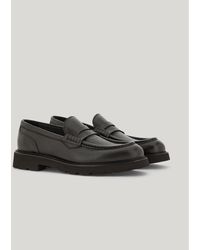 Canali - Dark Deerskin Penny Loafers With Eva Rubber Sole - Lyst