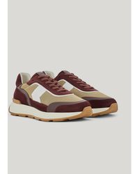 Canali - Burgundy Technical Fabric And Leather Runner Sneakers - Lyst