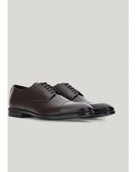 Canali - Dark Derby Shoes With Calfskin Toe Caps - Lyst