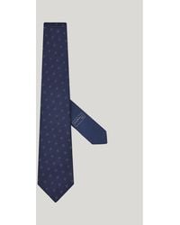 Canali - Blaue Seidenkrawatte Mit Jacquard-Muster Und -Logo Mit Goldfaden - Lyst