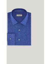 Canali - Regular-Fit Linen Shirt With Narrow Pointed Collar - Lyst