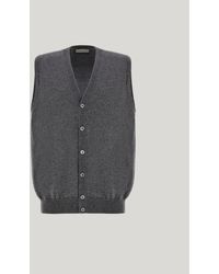 Canali - Nuvola Anthracite Melange Cashmere Vest - Lyst