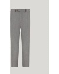 Canali - Light High-Waist Flat-Front Trousers - Lyst