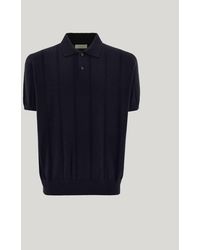 Canali - Merino Wool Structured-Rib Polo Shirt - Lyst