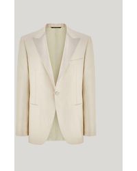 Canali - Regular Fit Champagne Single-Breasted Silk Tuxedo Jacket - Lyst