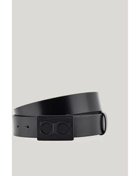 Canali - Ceinture En Cuir De Veau Lisse Avec Plaque Monogramme - Lyst
