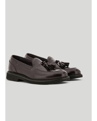 Canali - Dark Burgundy Calfskin Tassel Loafers - Lyst