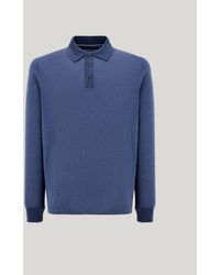 Canali - Silk And Cotton Jersey Long-Sleeved Polo Shirt - Lyst