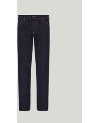 Canali - Five-Pocket Regular-Fit Stretch Denim Trousers Dark Wash - Lyst
