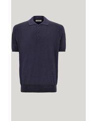 Canali - Nuvola Dark Garment-Dyed Silk And Wool Polo Shirt - Lyst