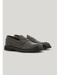 Canali - Dark Calfskin Penny Loafers With Eva Sole - Lyst