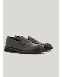 Canali - Dark Calfskin Penny Loafers With Eva Sole - Lyst