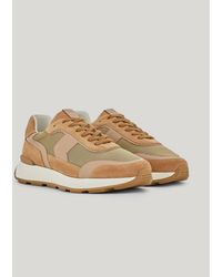 Canali - Technical Fabric And Leather Runner Sneakers - Lyst