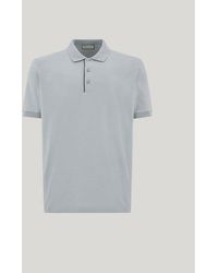Canali - Brianza Cotton Polo Shirt With Contrasting Piping On The Button Placket - Lyst
