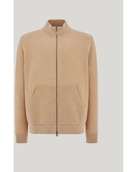 Canali - Camel Wool, Cotton And Cashmere Full-Zippered Straight-Cut Sweatshirt - Lyst