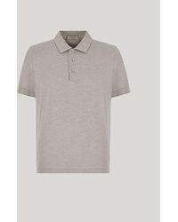 Canali - Taupe Short-Sleeved Silk Button-Up Polo Shirt - Lyst