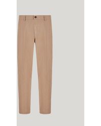 Canali - Tapered Fit Taupe Comfort Cotton Micro-Twill Chino Trousers - Lyst