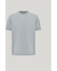 Canali - Brianza Lisle Cotton T-Shirt With Double Collar - Lyst