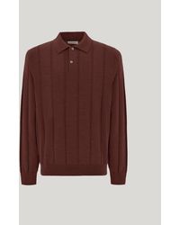 Canali - Burgundy Extra-Fine Merino Wool Regular-Fit Polo Shirt - Lyst