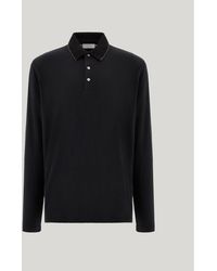 Canali - Cotton And Cashmere T-Shirt With Contrasting Edging - Lyst