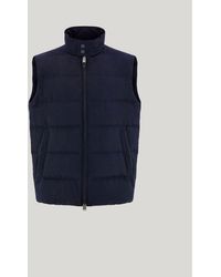 Canali - Midnight Technical Fabric Quilted Puffer Jacket With Rain & Wind Membrane - Lyst