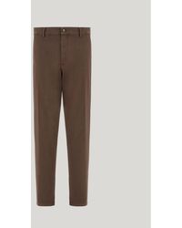 Canali - Tapered Fit Dark Comfort Cotton Twill Chino Trousers - Lyst