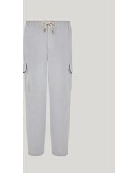 Canali - Light Linen And Cotton Cargo Pants With Drawstring - Lyst