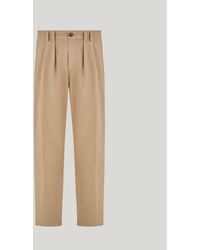 Canali - Cotton Gabardine Double-Pleated Pants - Lyst