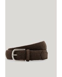 Canali - Dark Leather And Wool Braided Belt - Lyst