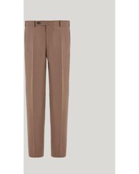 Canali - Walnut Regular-Fit Linen And Silk Trousers - Lyst